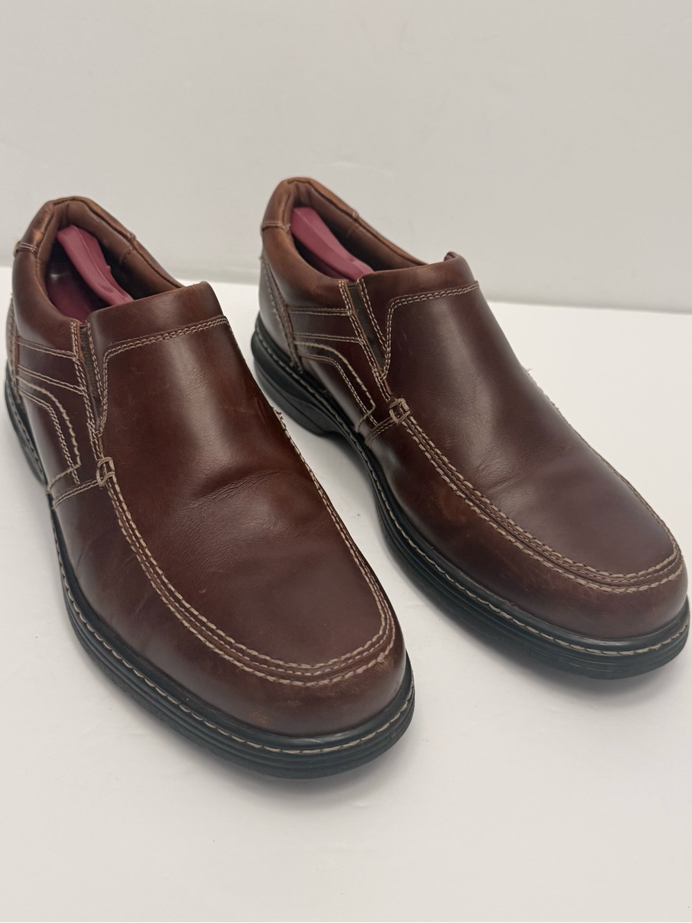 Johnston Murphy XC4 Loafers Mens 8.5 Brown Leather Waterproof Slip On Moc Toe